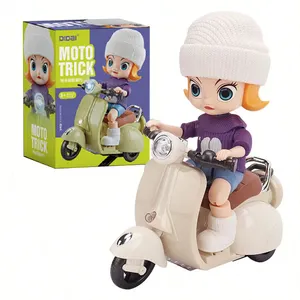 EPT 도매 어린이 전기 장난감 스턴트 360 도 유니버설 회전 소녀 오토바이 장난감 자동차