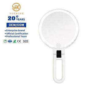 Plastic Foldable <b>Travel</b> Folding Led <b>Makeup</b> <b>Mirror</b> Double-sided Touch Magnifying Handheld Pocket <b>Mirror</b> - Product Image 1