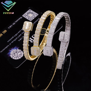 Bracelets en argent sterling 925 plaqué or avec diamants Moissanite VVS couleur D, prêts à être expédiés, certifiés GRA, testés au diamant, pour cadeau - Product Image 2