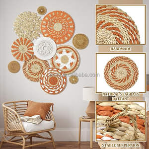 11 pezzi Boho bohémien decorazione da parete di fanerogame marine rustico fattoria appesa cesti estivi cucina decorativa tessuto da parete cesto - Product Image 4