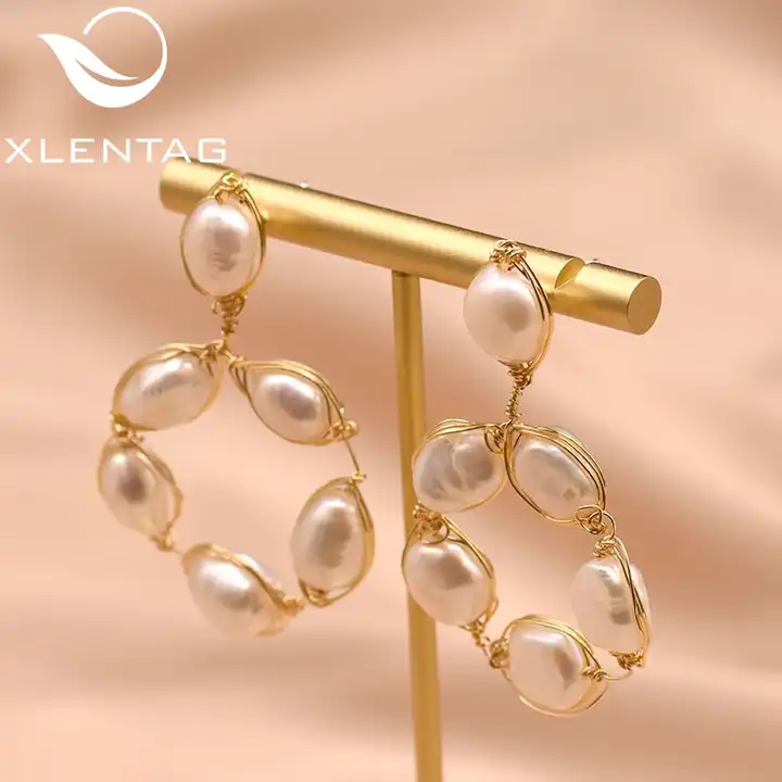 Button Stud Freshwater Cultured Pearl Earrings