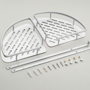 Accessori a parete in alluminio di alta qualità Set in metallo portabagagli da bagno mensola ad angolo - Product Image 6