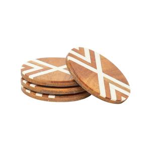 Sous-verres demi-marbre demi-bois au design unique ensembles de tapis de tasse accessoires de décoration de table parfaits - Product Image 4