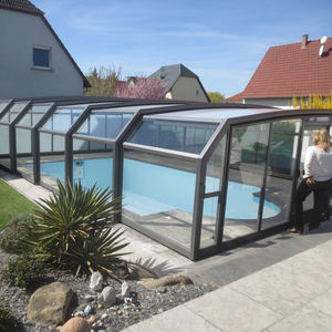 Système <span class=keywords><strong>de</strong></span> persiennes modernes <span class=keywords><strong>en</strong></span> aluminium, véranda mobile inclinée, <span class=keywords><strong>porte</strong></span> <span class=keywords><strong>en</strong></span> verre double trempé double vitrage Low-E pour villa résidentielle extérieure - Product Image 2