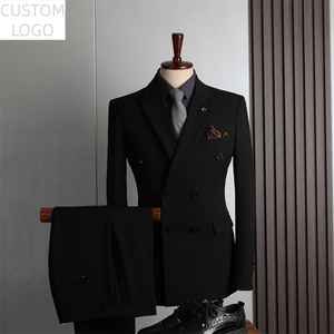 Costume 3 pièces sur mesure à rayures, coupe ajustée, double boutonnage, respirant, pour <span class=keywords><strong>homme</strong></span>, idéal pour les occasions formelles, les mariages - Product Image 2