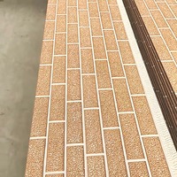Panneau de bardage métallique imitation brique terre cuite orange, âme en mousse PU 16 mm pour la décoration murale extérieure