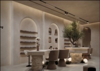 Ensemble de mobilier et d'équipements de salon de coiffure et de manucure de luxe sur mesure pour la décoration intérieure de magasins de beauté modernes