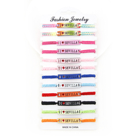 Bracelet personnalisé avec le nom du pays Honduras Mexique Sicile, bracelet en acrylique plié, bracelet en corde tressée, ensemble de bracelets, cadeau