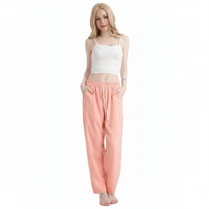 Pantaloni Harem da Donna J745 in Maglia a Vita Media, Vestibilità Ampia, Traspiranti, Tinta Unita, con Coulisse, Casual Estivi - Product Image 1