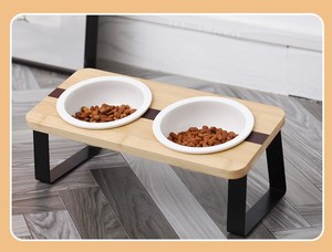 Bambu Kedi Mama Kabı Tutucu Evcil Hayvan Mama Kabı Tutucu Evcil Hayvan Masası İçme Kabı Kedi Maması Tutucu - Product Image 5