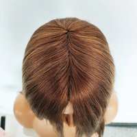 Perruque Topper Sans Colle en Cheveux Humains Vierges HD de Haute Qualité, Base en Soie 6x6 Pouces, Dentelle Française, Vente en Gros