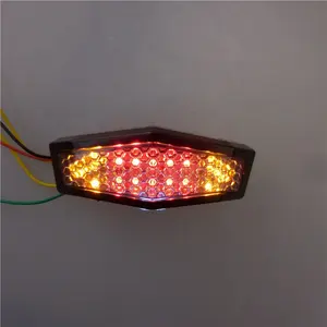 Universal Integrated Red LED Brake Stop Running Rear Tail Light License Plate Light For Motorcycle Sport ATV Quad Dirt Bike