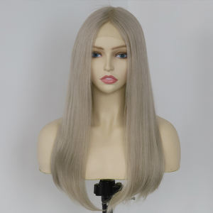 Perruques Lace Top EMEDA perruque juive vierge européenne Remy cheveux humains blond cendré perruques casher - Product Image 2