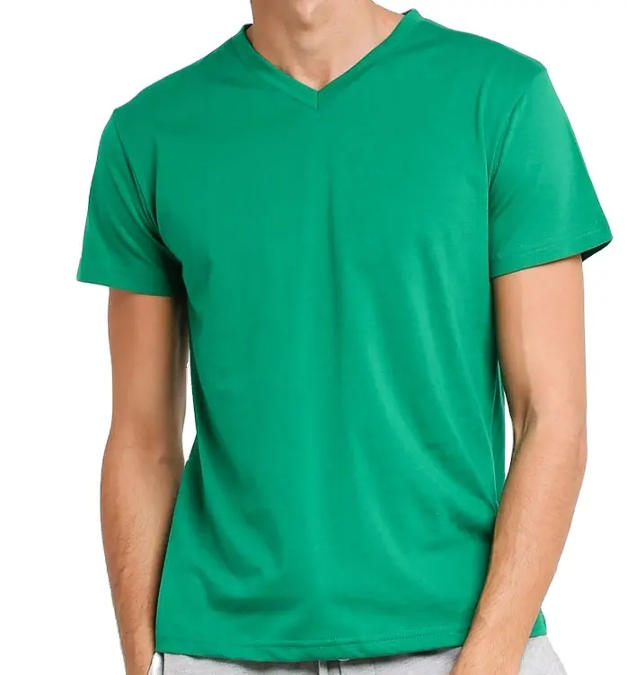 plain Blank Tee Shirt Wholesale Custom Logo t shirt Wholesale cotton polyester basic v-neck t shirt for male