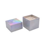 Boîtes à chocolat carrées en papier rigide en carton Boîtes d'emballage cadeau de parfum de bijoux holographiques personnalisés Boîtes cadeau de Noël