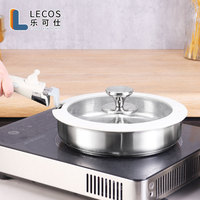 LECOS Pot de service personnalisé de 9 pièces avec couvercle en silicone amovible et poignées en acier inoxydable pour le four.