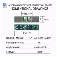 BMS 1S 1A 2A LiFePO4 panneau de protection PCBA produit pour batteries polymères, utilisé dans les haut-parleurs et la surveillance