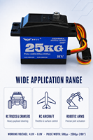 Servomoteur numérique à engrenages métalliques 25KG, haute performance, pour voitures RC, camions, bateaux, robots, 180 degrés, 25T, 4.8-6V, actionneur de direction