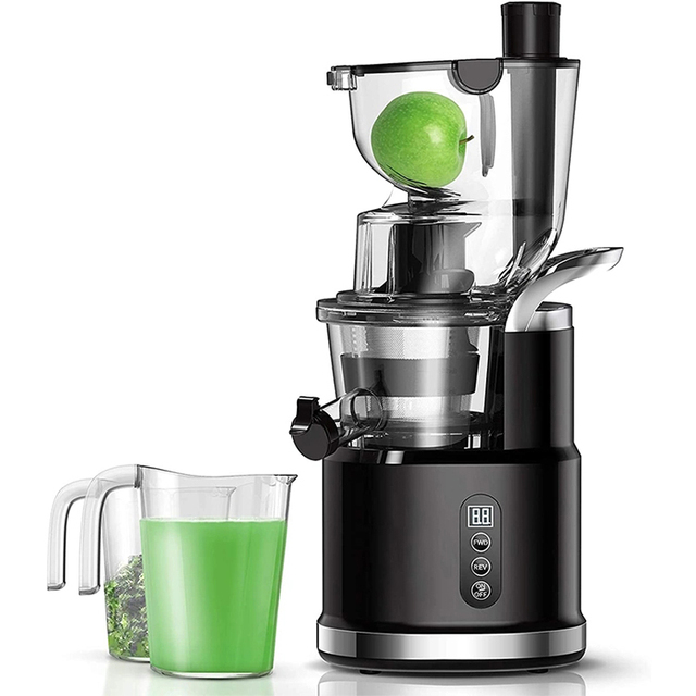 Commercial Grade Stainless Steel Juicer Big Mouth Cold Press Electric Household Vegetable Orange Fruit Slow Juicer