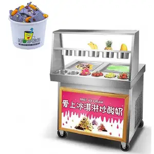 Máquina de helados fritos baratos, máquina de rollos de helado de 30l para el hogar, hecha con el precio más barato