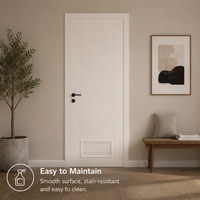 Porte de toilette thermoformée avec ventilation à persiennes, anti-moisissure, taille personnalisée, adaptée aux appartements résidentiels, certifiée SGS