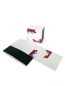 Boîte cadeau magnétique pliante carrée personnalisée pour emballage de cosmétiques et de parfums de luxe, papier kraft écologique, logo en relief, expédition - Product Image 3