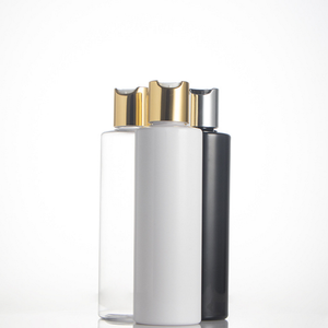 Botellas Botella de loción cosmética Cilindro Plástico 4oz 8oz Tapa de disco Embalaje cosmético Serigrafía Blanco Negro con oro Plata - Product Image 1