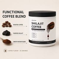 Poudre de café torréfié mélangée au Shilajit purifié sur mesure ODM, 20 cuillères pour une concentration mentale quotidienne et un soutien au bien-être physique