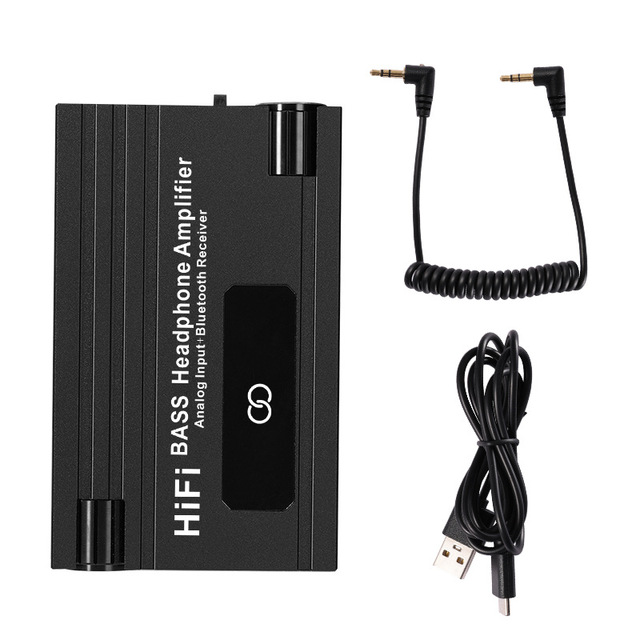 HiFi BASS Headphone Amplifier BT 5.0 Earphone Amp 3.5mm AUX Input Output With Volume Control for Mobile Phone Computer Tablet