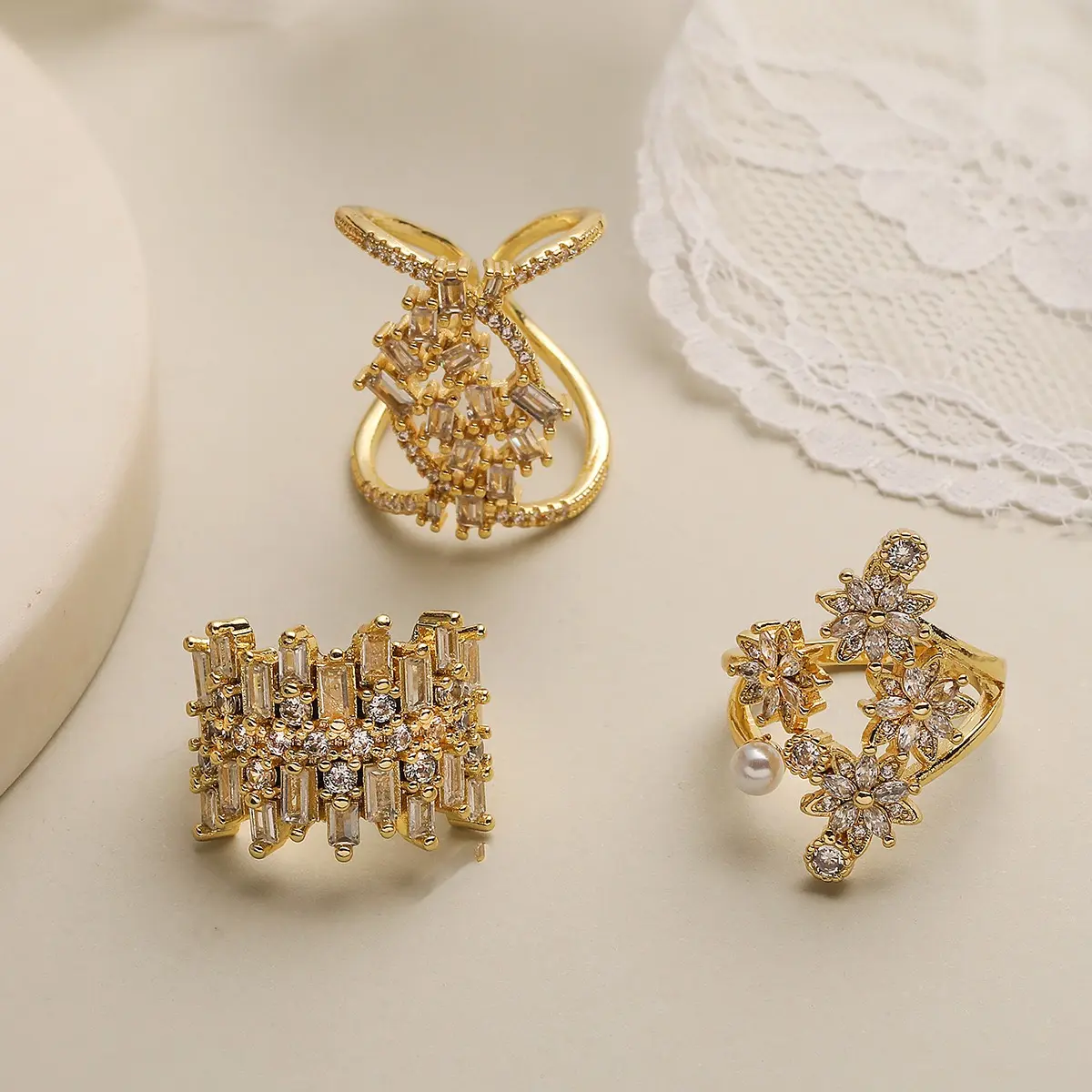 BD-B5075 Merveilleux Cour style fleur anneau parfait princesse cadeau vintage anneaux pour femmes mode anneaux bijoux