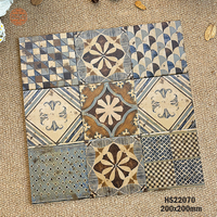 Carreaux de céramique à motifs floraux pour salon antique 200x200, antidérapants, mats, rétro, en porcelaine, pour sol de cuisine
