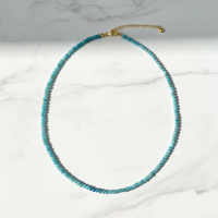 Collar de Piedras Naturales Facetadas Mini, con Cuentas de Cristal Curativas, Chapado en Oro Clásico, Unisex