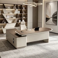 Bureau de direction luxueux, moderne, ergonomique et durable avec armoire de rangement pour bureau à domicile, design modulaire, en bois et PVC