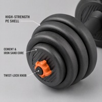 Ensemble d'haltères en ciment personnalisable en gros d'usine, équipement de fitness réglable pour l'entraînement musculaire et le renforcement musculaire