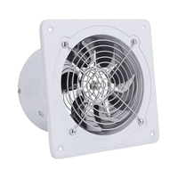 Ventilateur d'extraction de fumée axial à clapet carré en métal pour cuisine, murs et fenêtres