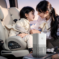 Purificateur d'air intelligent et moderne, écologique, portable, pour animaux de compagnie (chiens, chats, petits animaux), anti-allergies domestiques, avec lumière d'ambiance USB et IA