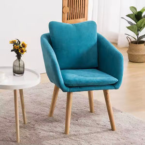<span class=keywords><strong>Fauteuil</strong></span> de chambre à coucher en tissu velours de style nordique moderne avec pieds en <span class=keywords><strong>bois</strong></span>, <span class=keywords><strong>fauteuil</strong></span> de restaurant - Product Image 2