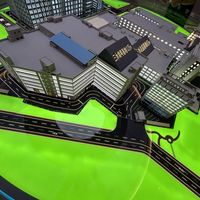 Conception de modèle 3D moderne pour la solution interactive de projet d'enseignement et de formation professionnels de planification de bâtiments d'usine