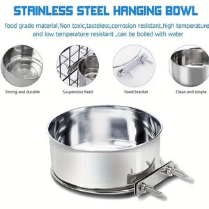 Birdstory Set di Ciotole per Animali Domestici in Acciaio Inox Ecologico, Fissaggio a Sospensione, Ciotola Completa per Bere, Uso Interno per Cani - Product Image 5