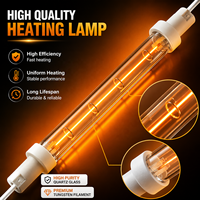 Lampe chauffante halogène infrarouge 118 mm 300 W, angle de faisceau 360°, pour buffet, restaurant, vitrine de présentation alimentaire, chauffage et maintien au chaud