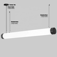 Profil de lumière linéaire LED cylindrique à 360 degrés de diamètre 50 mm, lumière linéaire LED moderne, suspension LED, lampe de plafond suspendue
