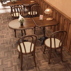 Ensemble de meubles de restauration rétro petite table ronde chaise à dossier en osier table basse de loisirs table à manger chaises de <span class=keywords><strong>restaurant</strong></span> tables - Product Image 4