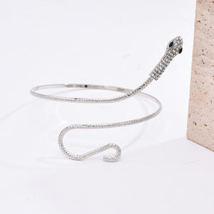 Punk oro argento <span class=keywords><strong>braccio</strong></span> lasciate strass in metallo braccialetti di <span class=keywords><strong>serpente</strong></span> polsino per le donne Boho festa gioielli regalo - Product Image 5