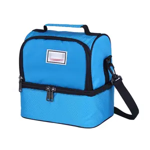 Borsa termica per biberon a due piani borsa termica per picnic in foglio di alluminio borsa termica personalizzata isolata portatile