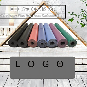 Tapis de yoga de haute qualité, écologique, premium, extra large, avec logo personnalisé, nouveau design, empilable, en PU naturel, antidérapant, en caoutchouc noir - Product Image 4