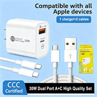Cable Trenzado Tipo-C de Cobre Puro PD HXT + Adaptador de Carga, Conjunto de Carga Combinado, Gran Venta