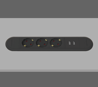 Multiprise encastrée standard allemande, design ovale, gain de place, avec prise USB intégrée pour la maison, la cuisine, le bureau