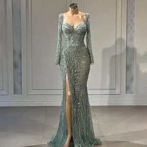 Türkis Elegante Meerjungfrau Perlen Abendkleider Serene Hill LA72093 Verlobung feier Kleider für Frauen