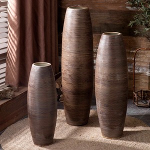 Vases rustiques modernes Grand vase en grès vieilli Poterie en <span class=keywords><strong>terre</strong></span> <span class=keywords><strong>cuite</strong></span> Grands vases décoratifs - Product Image 2
