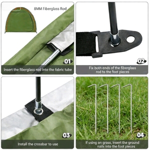 Abri Mural Suspendu <span class=keywords><strong>en</strong></span> Dôme pour 3 Vélos et 2 Motos, <span class=keywords><strong>en</strong></span> Fibre de Verre, 3000mm, Imperméable, Anti-Poussière, Quatre Saisons, Simple Couche - Product Image 4